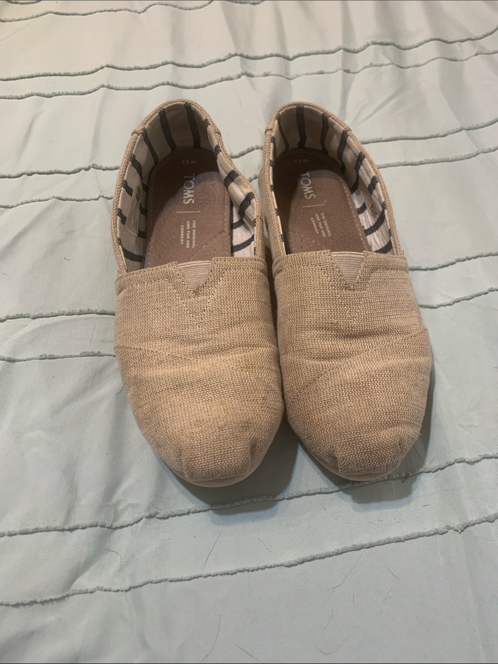 Toms Beige Canvas Slip-On Shoes